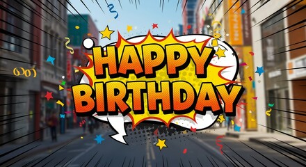 Fototapeta premium Celebrate Your Special Day with Bright and Fun Happy Birthday Graphic Design