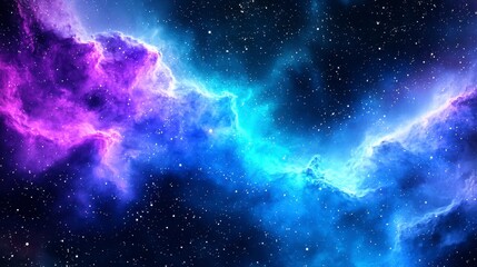 Vibrant Purple And Blue Cosmic Nebula With Sparkling Stars