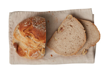 bread on cloth cut out isolated transparent background