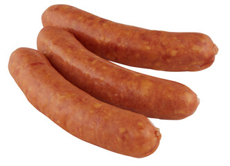 3 sausage sticks cut out isolated transparent background