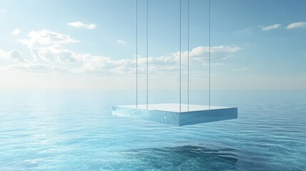 Suspended Platform Above Tranquil Ocean Waters