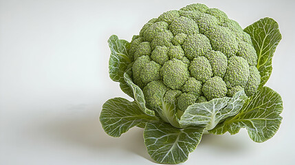 Fototapeta premium Fresh Broccoli Head on White Background