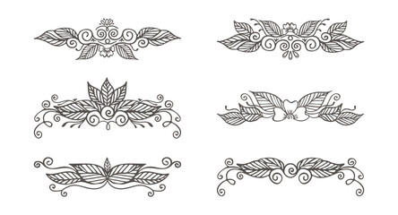 6 Intricating Floral Borders Vector Collection
