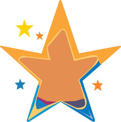 Star color pink single on white icon symbol