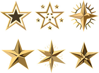 Obraz premium stars golden icon four pointed collection
