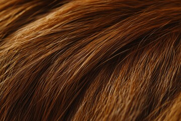 Fototapeta premium A close-up shot of lush, vibrant auburn hair, capturing the texture and color variations, creating a warm and inviting feel, with natural light highlighting strands.