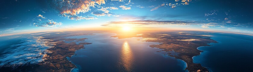 Global perspective of Earth with a highangle view of Australia, distinct landmasses, surrounding islands, and the vast ocean encircling the continent s coastlines