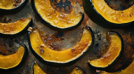 Golden Roasted Acorn Squash Slices with Maple Glaze