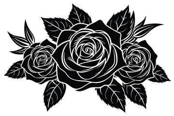 Elegant Black Rose Silhouette