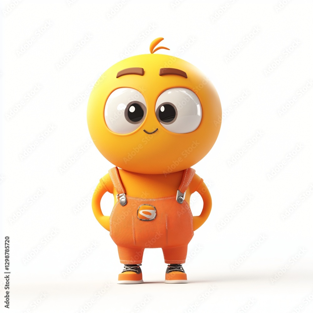 Poster Adorable toy character featuring a big eye and a playful smile displaying joy and whimsy in a colorful setting