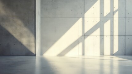 Fototapeta premium Sunlight Illuminates Modern Concrete Room Interior