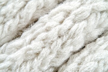 A close-up shot of a chunky knit fabric, showcasing its texture and craftsmanship, creating a cozy and warm textile background, perfect for winter designs.