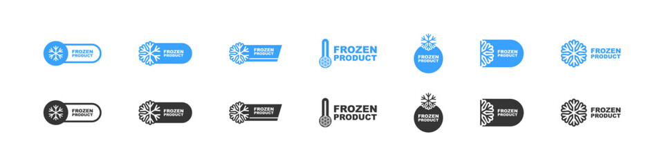 Frozen Product Vector Icon Sticker SetFrozen Product Vector Icon Sticker Set