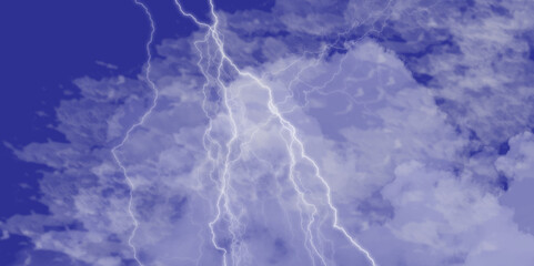 Blue lightning strike during an electrical storm. Lightning on the sky with stormy clouds. Cloudy, with a no-nonsense blue Rabbitohs. Thunderstorm and blue cloudy sky. Changing conditions. 