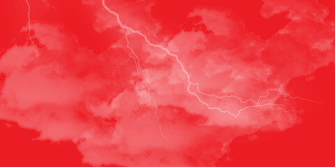 Obraz premium Abstract background of colorful brush strokes. Brushed vibrant wallpaper. Thunder, lightnings and rain on a stormy red smoky background