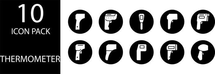 thermometer set icon design