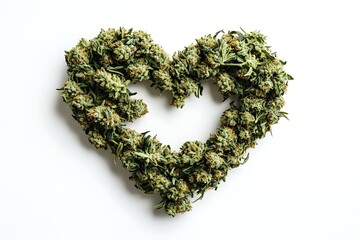 Marijuana Buds Arranged in a Heart Shape