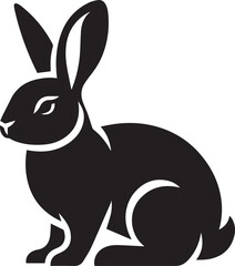 Obraz premium rabbit clipart vector, rabbit vector illustration, rabbit silhouette logo vector, rabbit vector black and white background full body