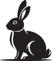 Obraz premium rabbit clipart vector, rabbit vector illustration, rabbit silhouette logo vector, rabbit vector black and white background full body