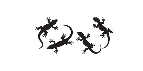 Obraz premium Print Lizard silhouette animal art vector illustration isolated on white background