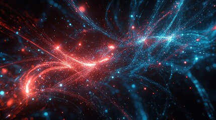 Obraz premium Fireworks Display with Bright Red and Blue Streaks