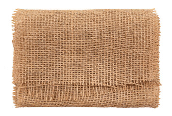 Burlap texture. A piece of torn burlap on a white background. Canvas. Packing material
