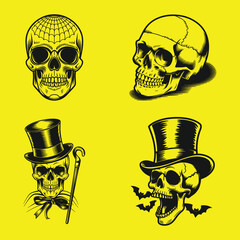 Premium skull vector set design