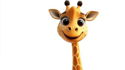 Cute Cartoon Giraffe Portrait