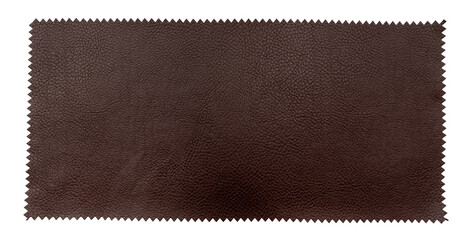 A piece of leather on a white background. Brown skin isolate
