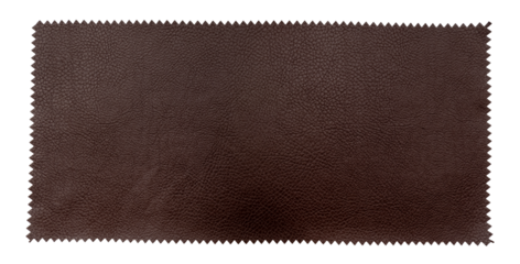 A piece of leather on a white background. Brown skin isolate