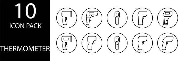 thermometer set icon design