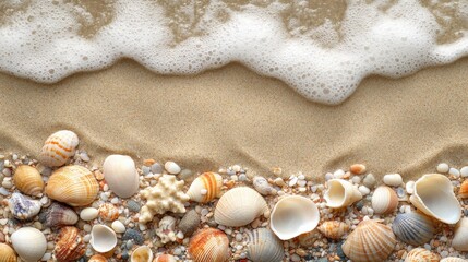 Charming Heart Shape Created from Natural Seashells on a Sandy Beach Evoking Love and Serenity in a Peaceful Coastal Setting and Warm Sunlight