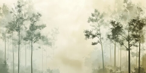 Military personnel in camouflage navigating through dense foggy forest environment