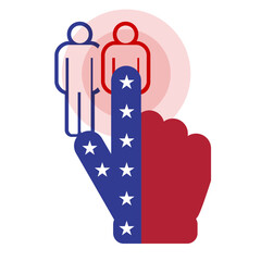 Choosing a Republican candidate. American elections. Flat vector illustration isolated on white background.