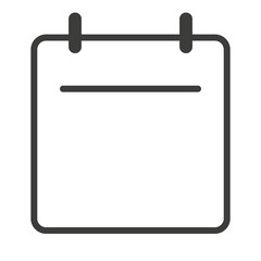 Calendar line icon. Empty sheet. Flat vector illustration isolated on white background.
