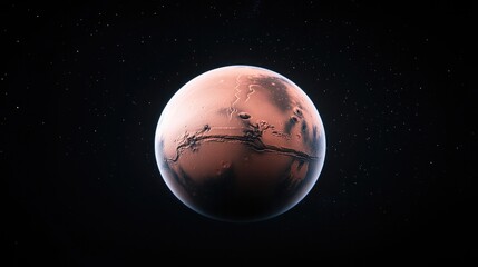 Obraz premium close-up of mars showcasing its red planetary surface features and textures against vastness of space