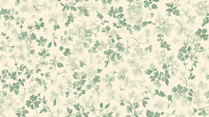 Seamless tileable minimalist floral pattern with delicate flowers and pastel colors