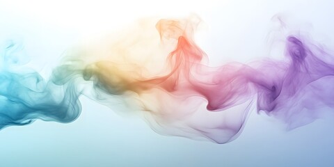 Fototapeta premium Colorful smoke trail with a rainbow of colors. The smoke is flowing in a wave-like pattern, creating a sense of movement and energy. The colors of the smoke are vibrant and eye-catching