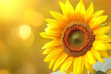 Fototapeta premium Radiant Sunflower in Golden Light