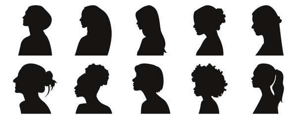 Vector Silhouettes Of Women