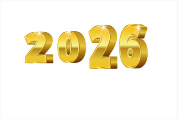 The Year 2026 New Years Greeting Symbol Logo Vector Illustration Isolated On A White Background