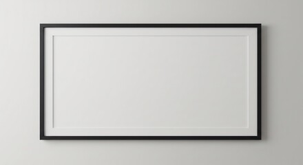 Elegant black frame hangs on a neutral wall showcasing a clean minimalist aesthetic. AI Generated