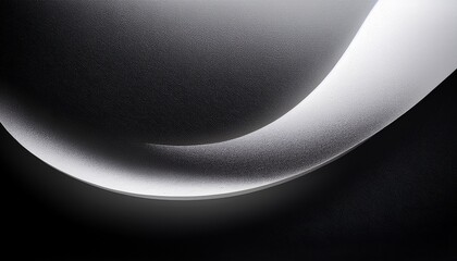 Grey black white glowing abstract gradient shape on black grainy background minimal header cover poster design copy space