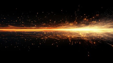 Obraz premium Fireworks Bursting with Glowing Trails of Light