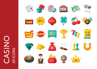 Casino icon pack. Set icon design
