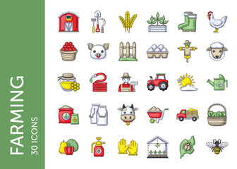 Farming icon pack. Set icon design