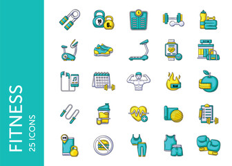 Fitness icon pack. Set icon design