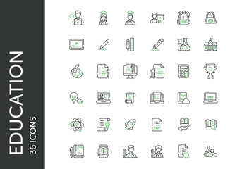 Education icon pack. Set icon design