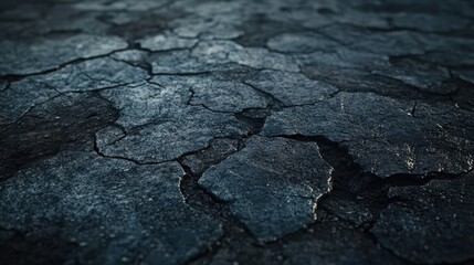 Dark Cracked Earth Surface Texture Detail