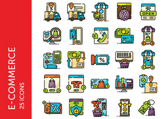 E-Commerce icon pack. Set icon design